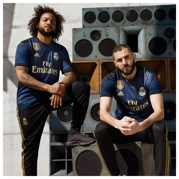 Karim Benzema and Marcelo wear the 2019-20 Real Madrid Away Kit